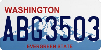 WA license plate ABG3503