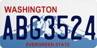 WA license plate ABG3524
