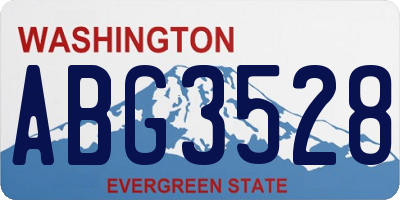 WA license plate ABG3528