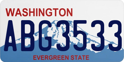 WA license plate ABG3533