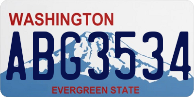 WA license plate ABG3534