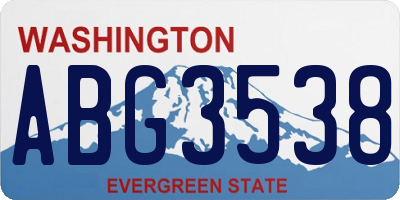 WA license plate ABG3538