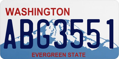 WA license plate ABG3551