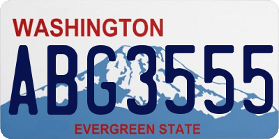 WA license plate ABG3555