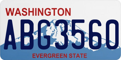 WA license plate ABG3560