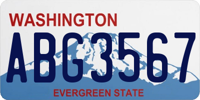 WA license plate ABG3567