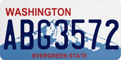 WA license plate ABG3572