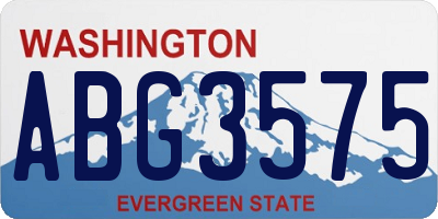 WA license plate ABG3575