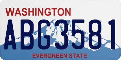 WA license plate ABG3581