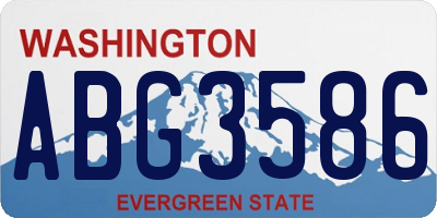 WA license plate ABG3586