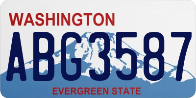 WA license plate ABG3587