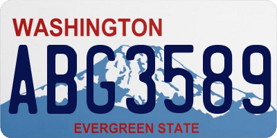 WA license plate ABG3589