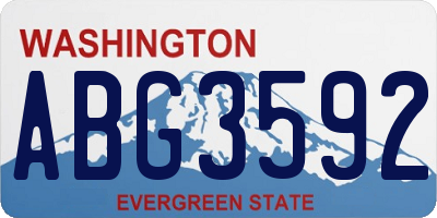 WA license plate ABG3592