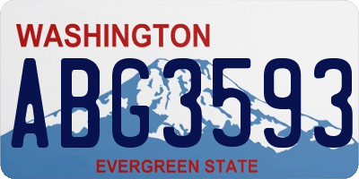 WA license plate ABG3593