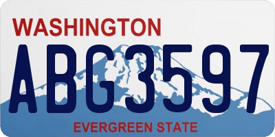 WA license plate ABG3597
