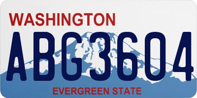 WA license plate ABG3604
