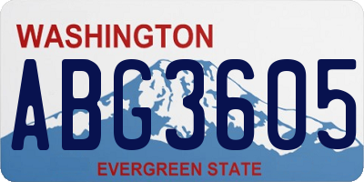 WA license plate ABG3605