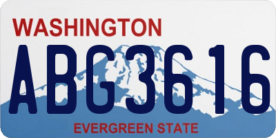 WA license plate ABG3616