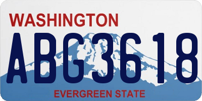 WA license plate ABG3618