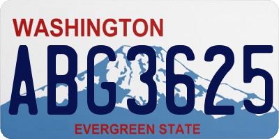 WA license plate ABG3625