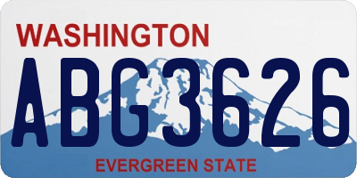 WA license plate ABG3626