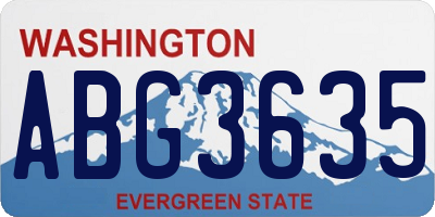 WA license plate ABG3635