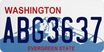 WA license plate ABG3637