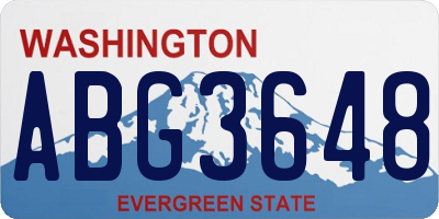 WA license plate ABG3648