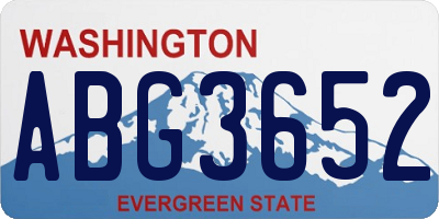 WA license plate ABG3652