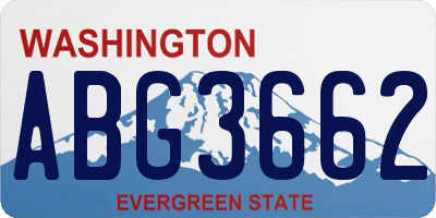 WA license plate ABG3662