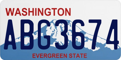 WA license plate ABG3674