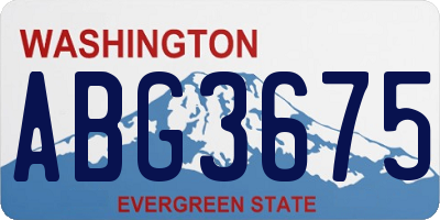 WA license plate ABG3675