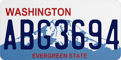 WA license plate ABG3694