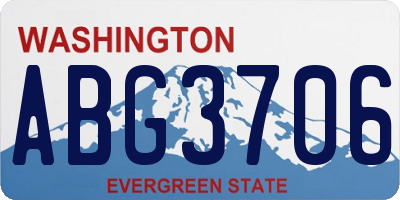 WA license plate ABG3706