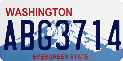 WA license plate ABG3714