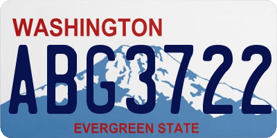 WA license plate ABG3722
