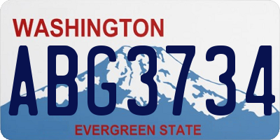 WA license plate ABG3734