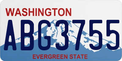 WA license plate ABG3755