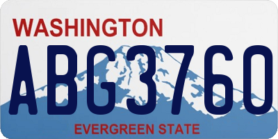 WA license plate ABG3760
