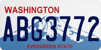 WA license plate ABG3772