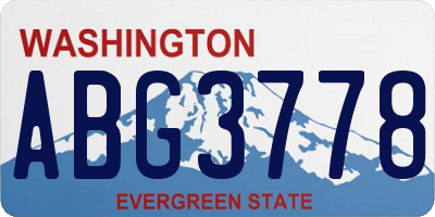WA license plate ABG3778