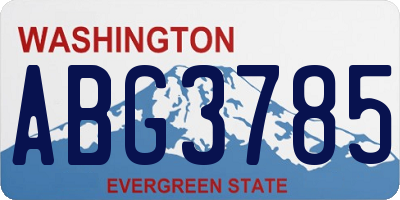 WA license plate ABG3785