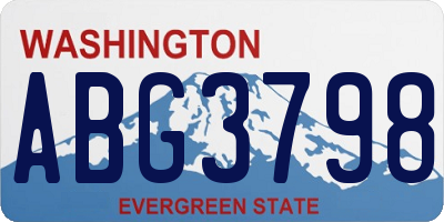 WA license plate ABG3798