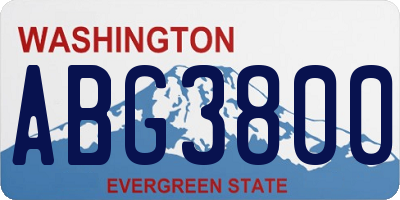 WA license plate ABG3800