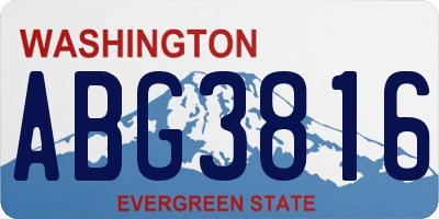 WA license plate ABG3816