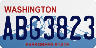 WA license plate ABG3823