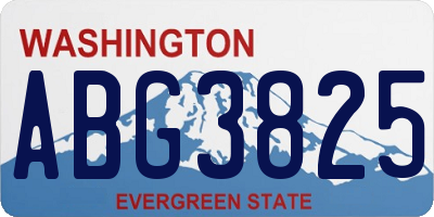 WA license plate ABG3825