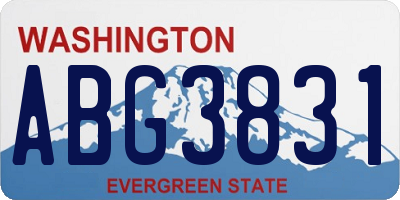 WA license plate ABG3831