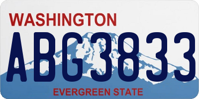 WA license plate ABG3833
