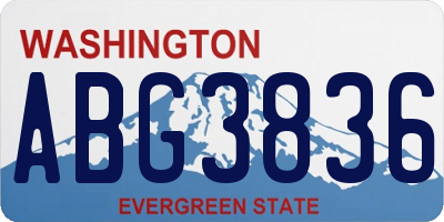 WA license plate ABG3836